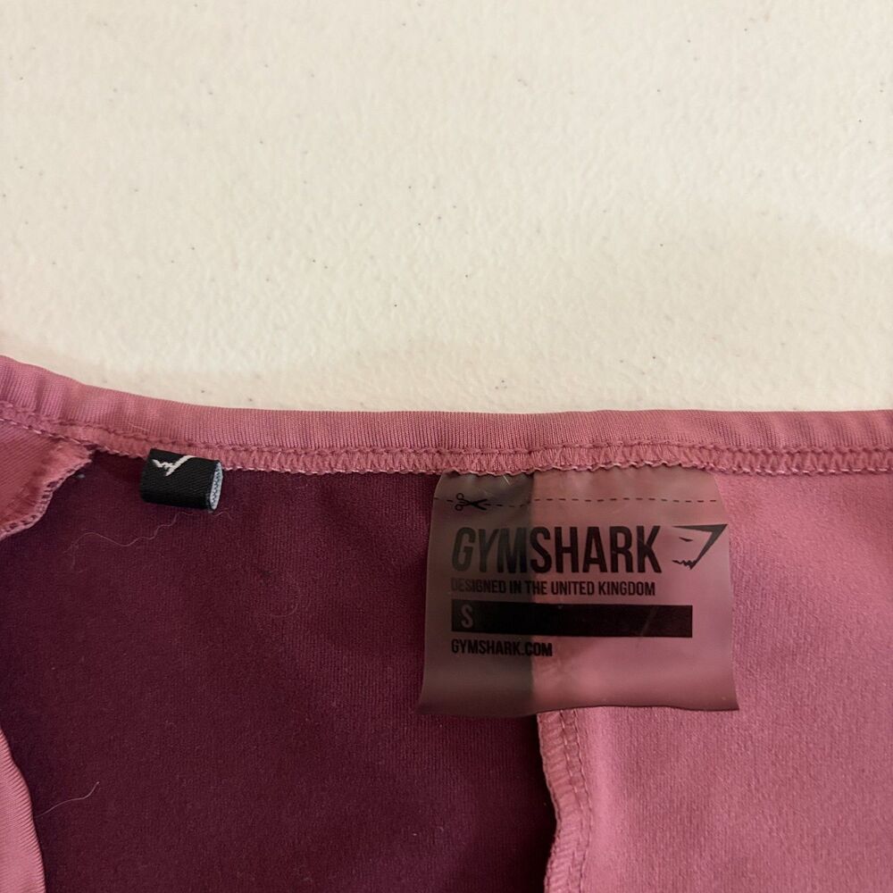 Gymshark T-Shirt Women's Small Pink Colorblock Cropped Athletic Crew Neck - Picture 7 of 9